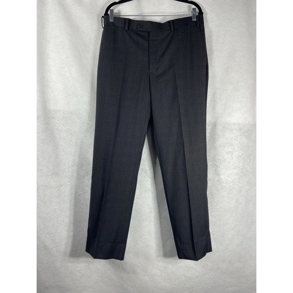 Tallia 2PC Pant Suit Men's 42R Charcoal 100% Wool Quiet Luxury